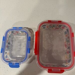 Mickey Mouse Red and Blue Food Containers